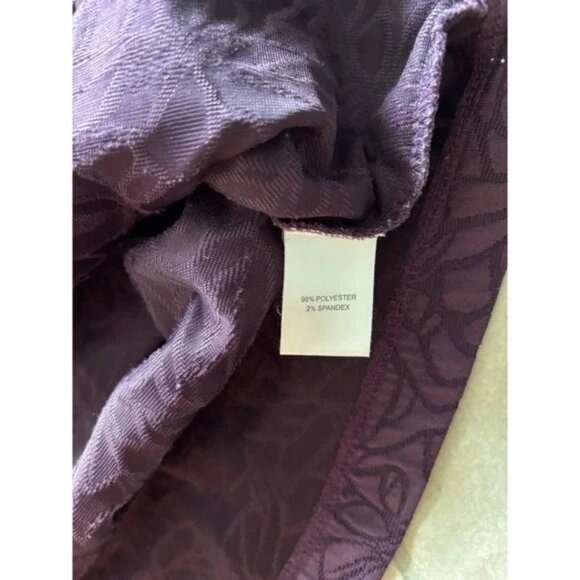 Sahalie Dress Womens Medium Purple Wrap Babydoll Floral Preppy Travel‎ Stretch - Picture 3 of 5